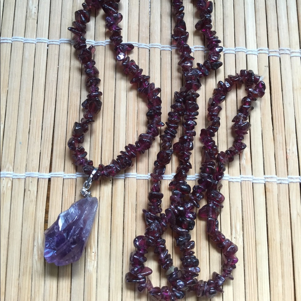 Purple Stone (Amethyst?) Necklace
